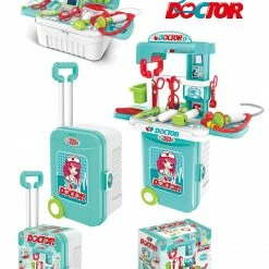Blue Toys Παιδικό Σετ Ιατρικών Εργαλείων 3 σε 1 Πάγκος-Εργαλειοθήκη-Βαλίτσα (MKL132161)