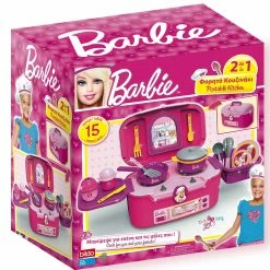 Παιδικη Κουζινα Bildo Βαλιτσακι 2 Σε 1 Barbie Με 15 Αξεσουαρ (2102)