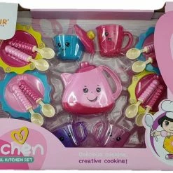 Κοριτσιστικα Κουζινικα Σετ Τσαγερα Με Φλυτζανια Και Κουζινικα Σκευη (SM518)