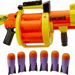 Hasbro Nerf Fortnite GL Firing Blaster With 6 Official Nerf Rockets (E8910)