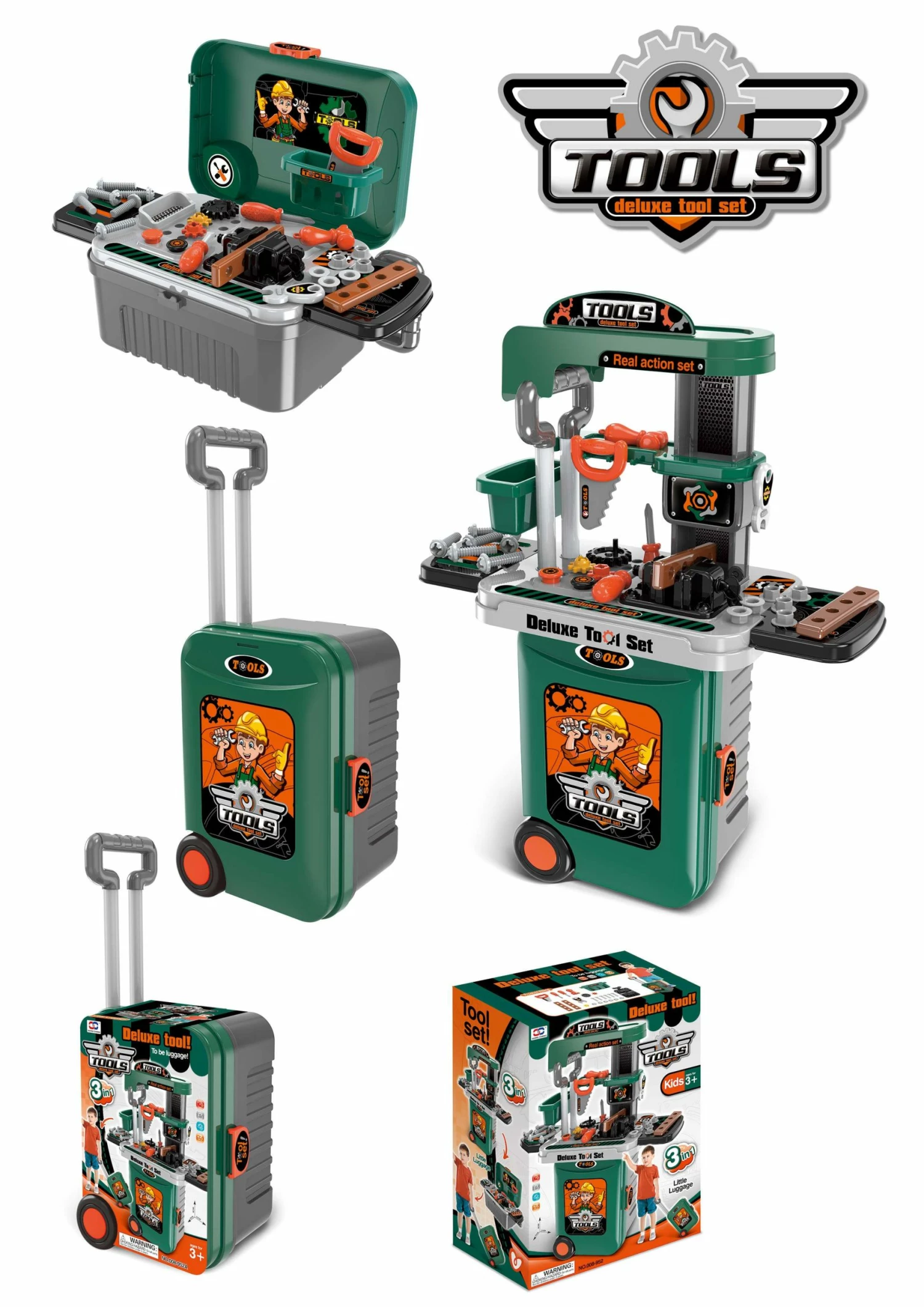 Blue Toys Σετ Εργαλείων 3 Σε 1 – Πάγκος Εργαλειοθήκη Βαλίτσα (MKL132125) - Image 2